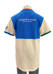 Blue Red White Colour Block with Embroidery and Stripe Design Top and Trouser Set