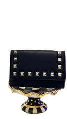 Silver Studs Black Handbag