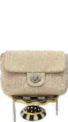 Beige Sequined Handbag