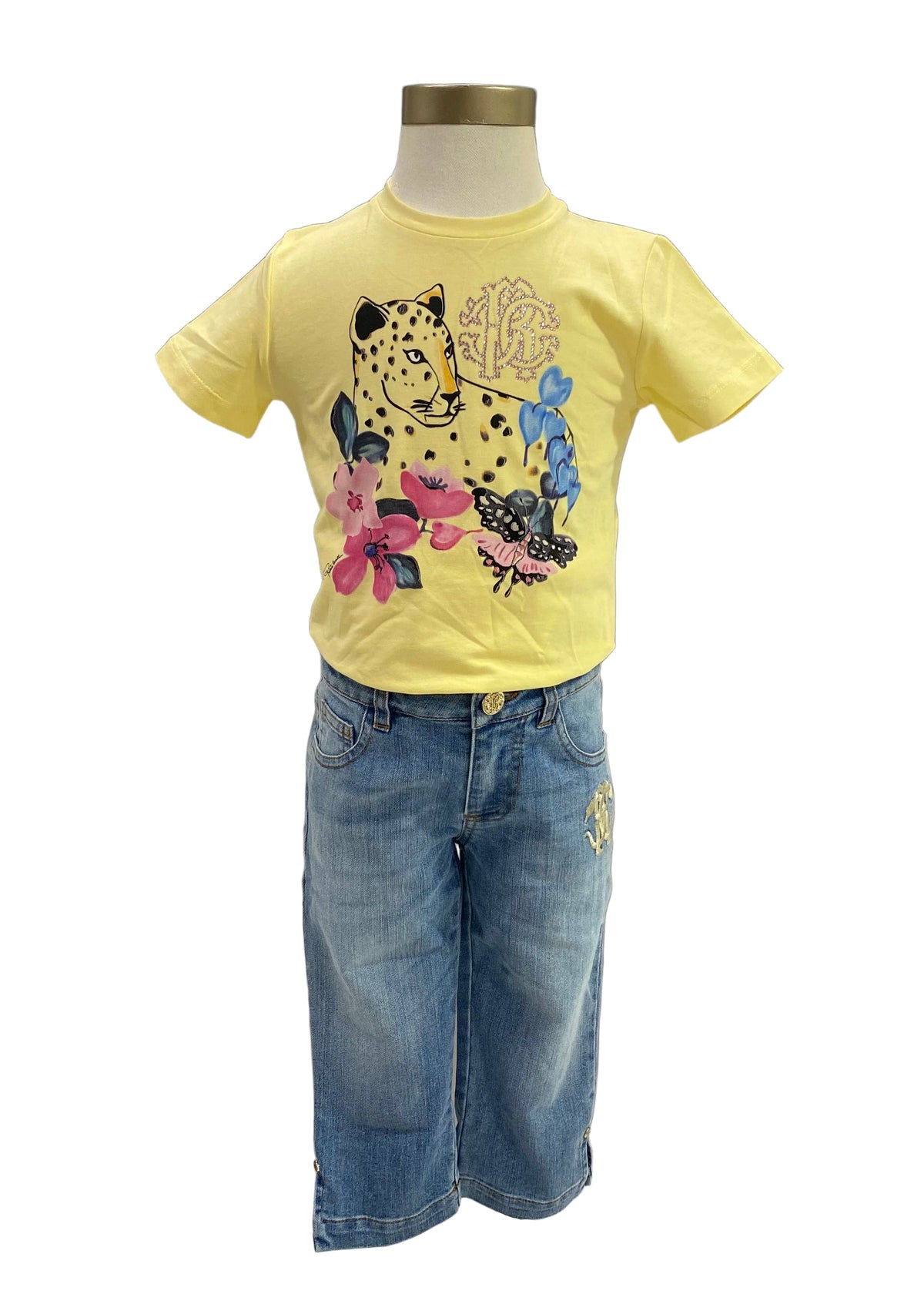 Tiger Print Yellow Top and Trouser Set