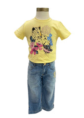 Tiger Print Yellow Top and Trouser Set