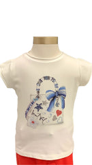 White Red Shells Feira Set Skirt Set