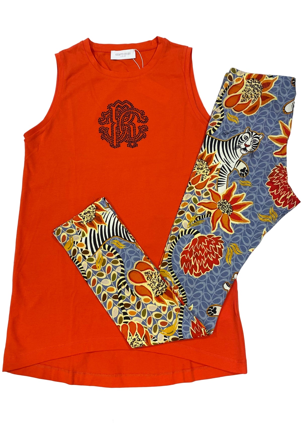 RC Studs Top and Foral Printed Leggings Set