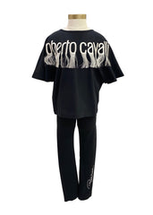 Embroidered Bat Style Top and Leggings Set