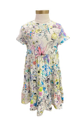 Multi Floral Prints with Ruffles Dress