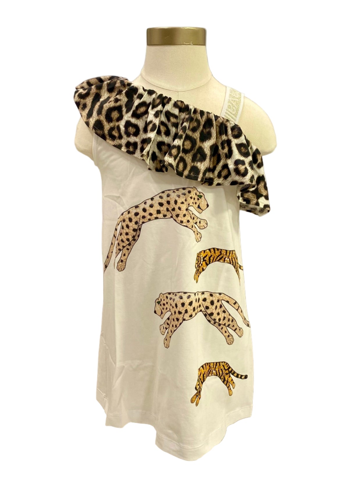 One Strap Wild Animal Design Dress