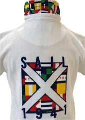 White Shirt with Back Embroidery and Bermuda Set