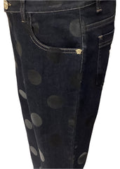 Blue Polka Dotted Versace Jeans