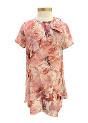 White Pink Gray Roberto Cavalli Floral Dress