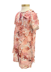 White Pink Gray Roberto Cavalli Floral Dress
