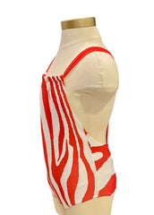 Roberto Cavalli Zebra Pattern Cross Back One-Piece Swimsuit