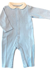 Embroidered 'EA' Logo Collared Romper Suit