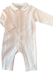 Embroidered 'EA' Logo Collared Romper Suit