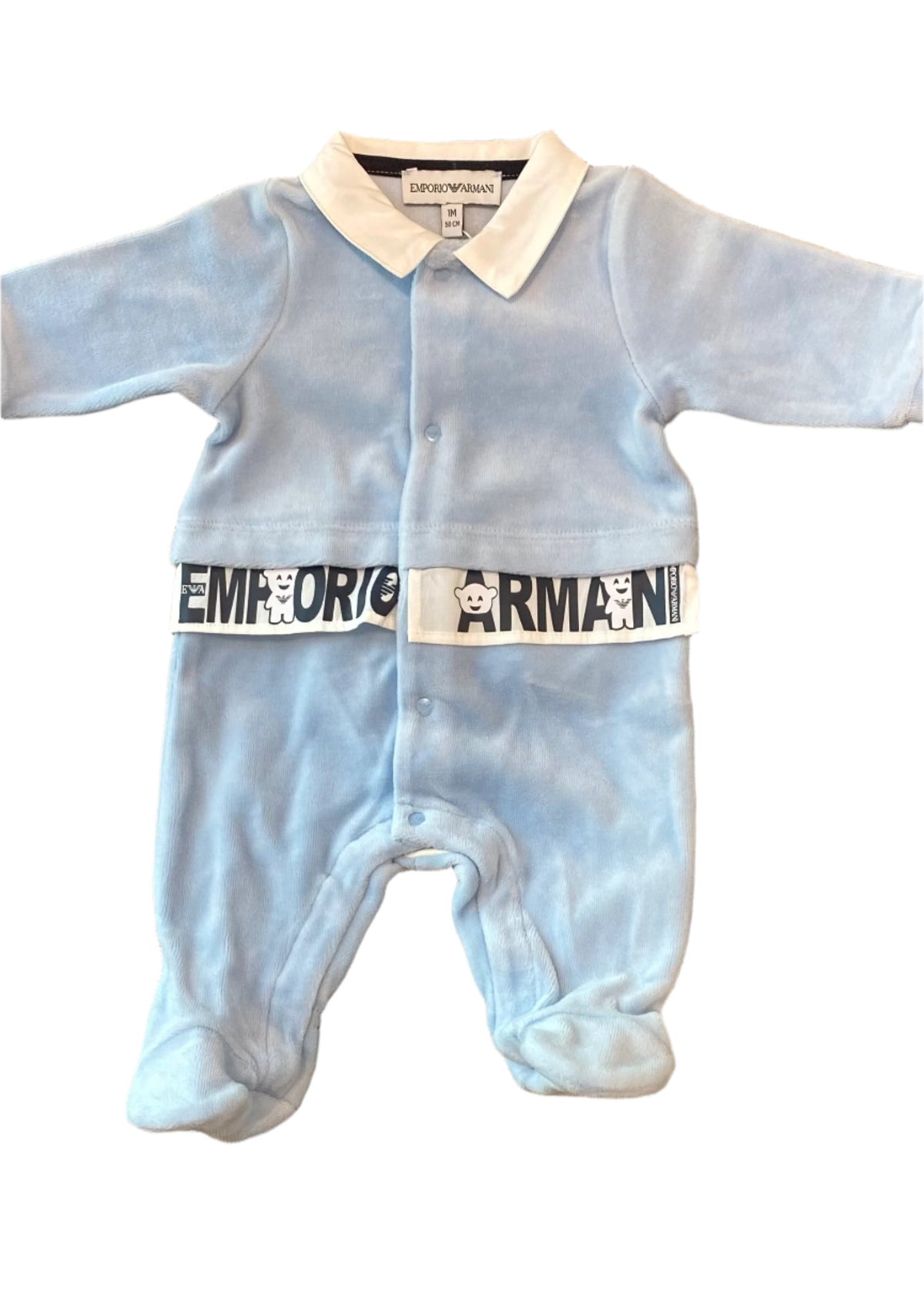 'Manga Emporio Armani' Velour Romper Suit