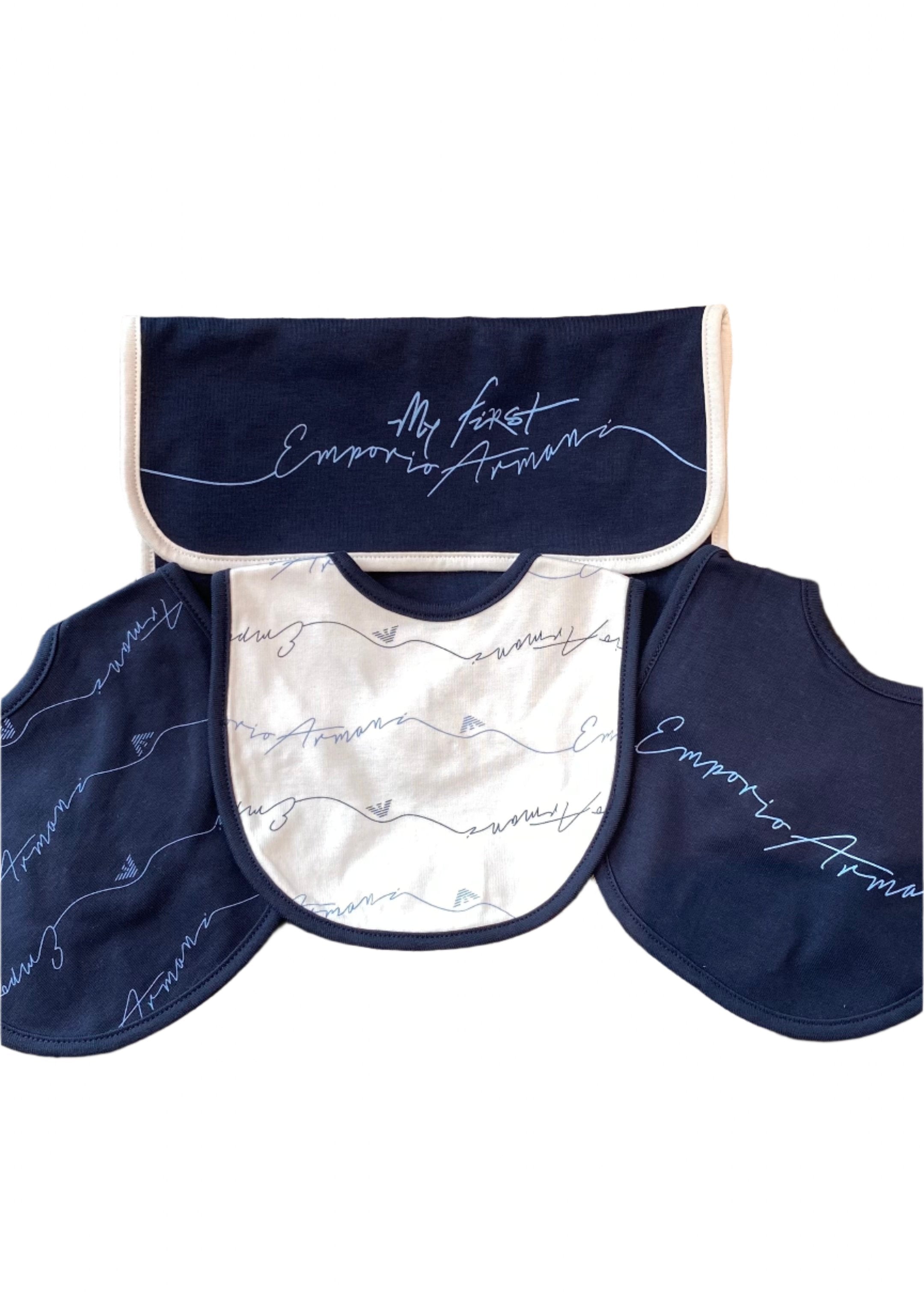 'My First Emporio Armani' Signature Bib Set