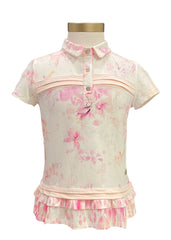 White Pink Floral Print Blouse