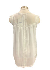 White Georgette Lace Embroidery with Crystal Blouse