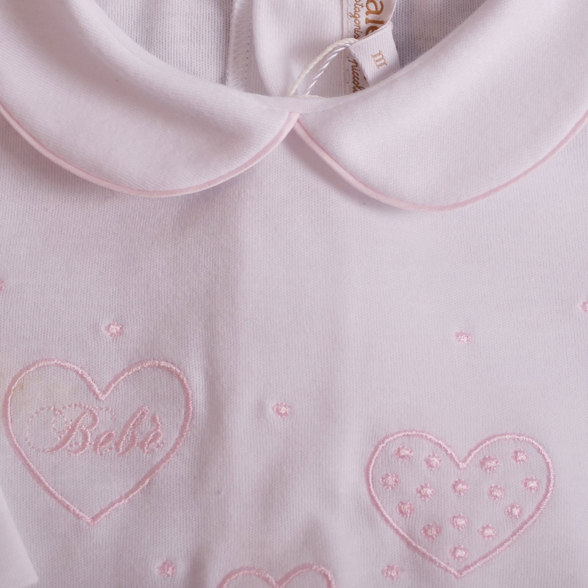 White Pink Hearts and Polka dots Babygrow 2
