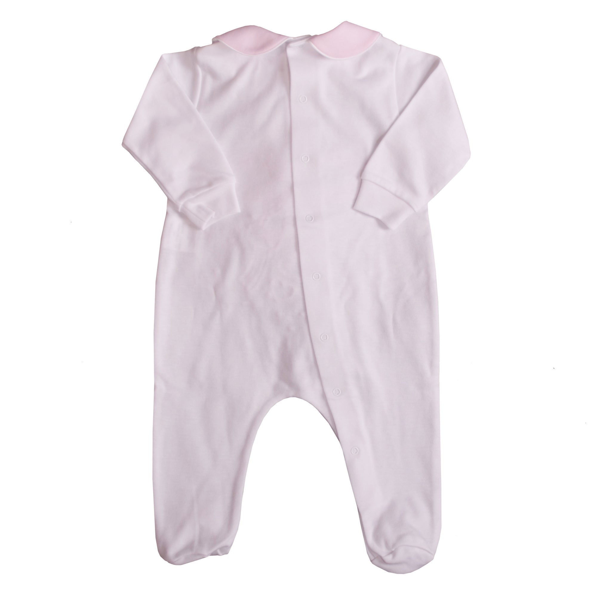 White Pink Big pink bow with floating hearts Babygrow 3