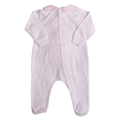White Pink Big pink bow with floating hearts Babygrow 3