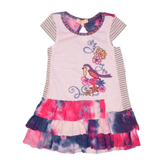 Multi Bird, Flowers Embroidered Dress 1