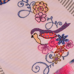 Multi Bird, Flowers Embroidered Dress 2