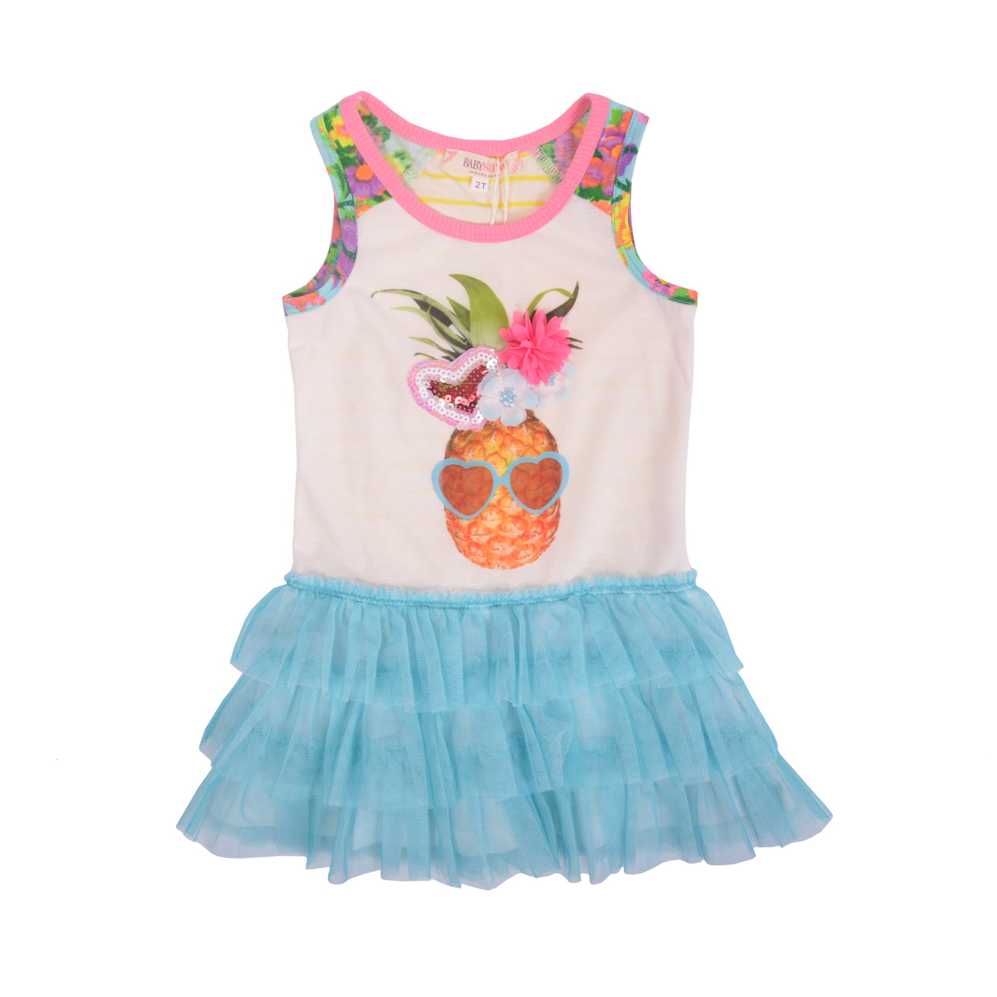 Multi Pineapple on Summer Dress 1