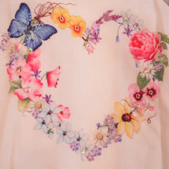 Multi Heart Flowers and Butterly Short Sleeve T-Shirt 2