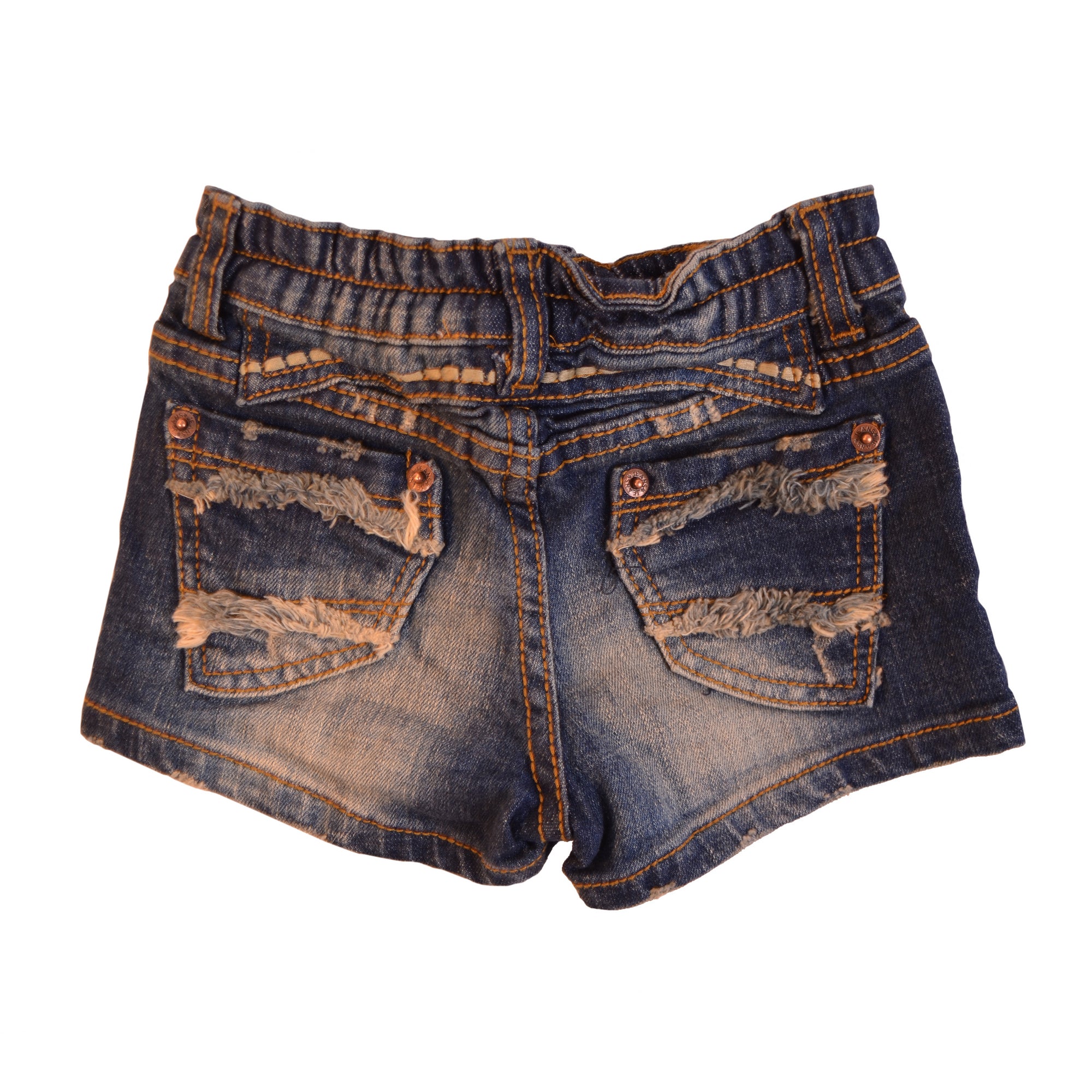 Blue Washed and Destroyed Shorts 3