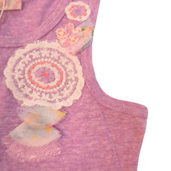 Purple White Purple top with organzas Sleeveless T-Shirt 2