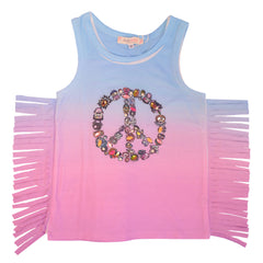 Multi Two-colored top with streamer detail Sleeveless T-Shirt 1