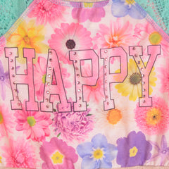 Multi Happy Flowers Top and Shorts Set 2