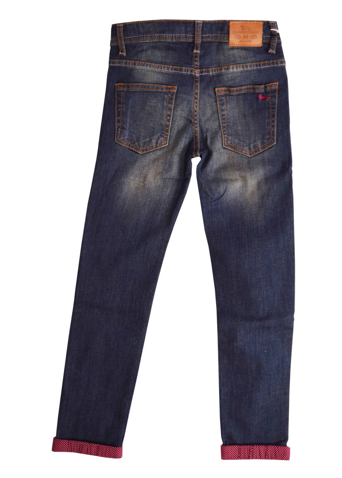 Blue Slim Fit Fold-up with Polka Jeans 4