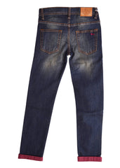 Blue Slim Fit Fold-up with Polka Jeans 4