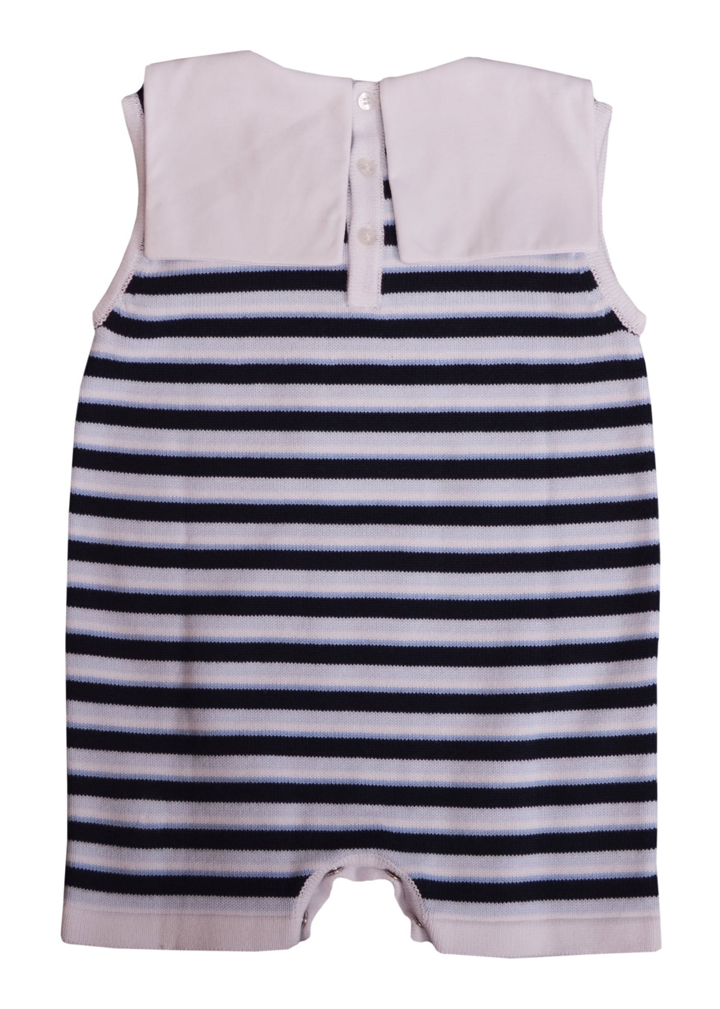 White Blue Striped Knitted Top Shortie 3
