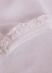 White White Velour with Lace Romper Babygrow 2