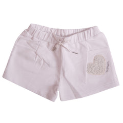 White Silver Soft White Shorts with Silver Heart Shorts 1