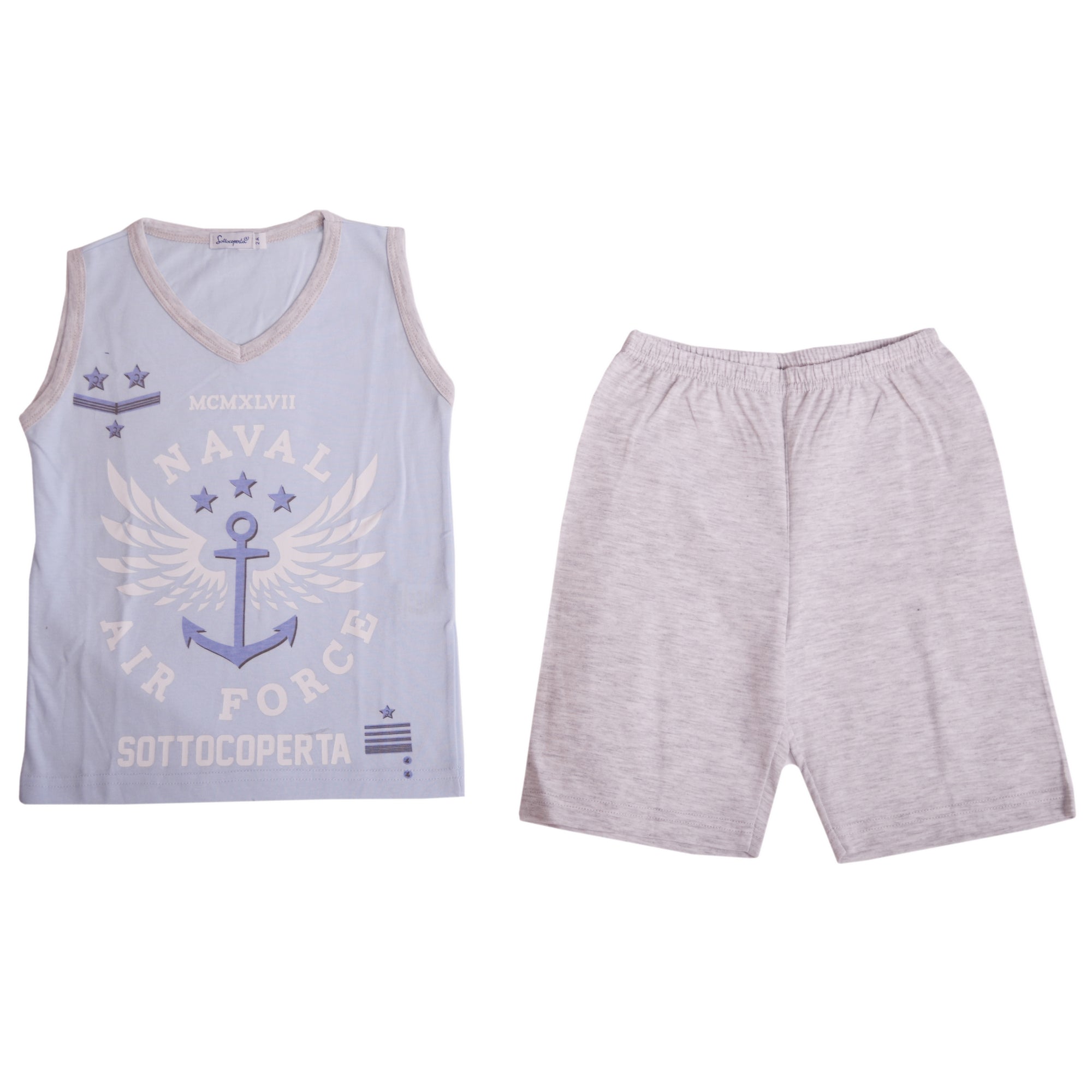 Blue Gray Blue Anchor Pyjamas 1