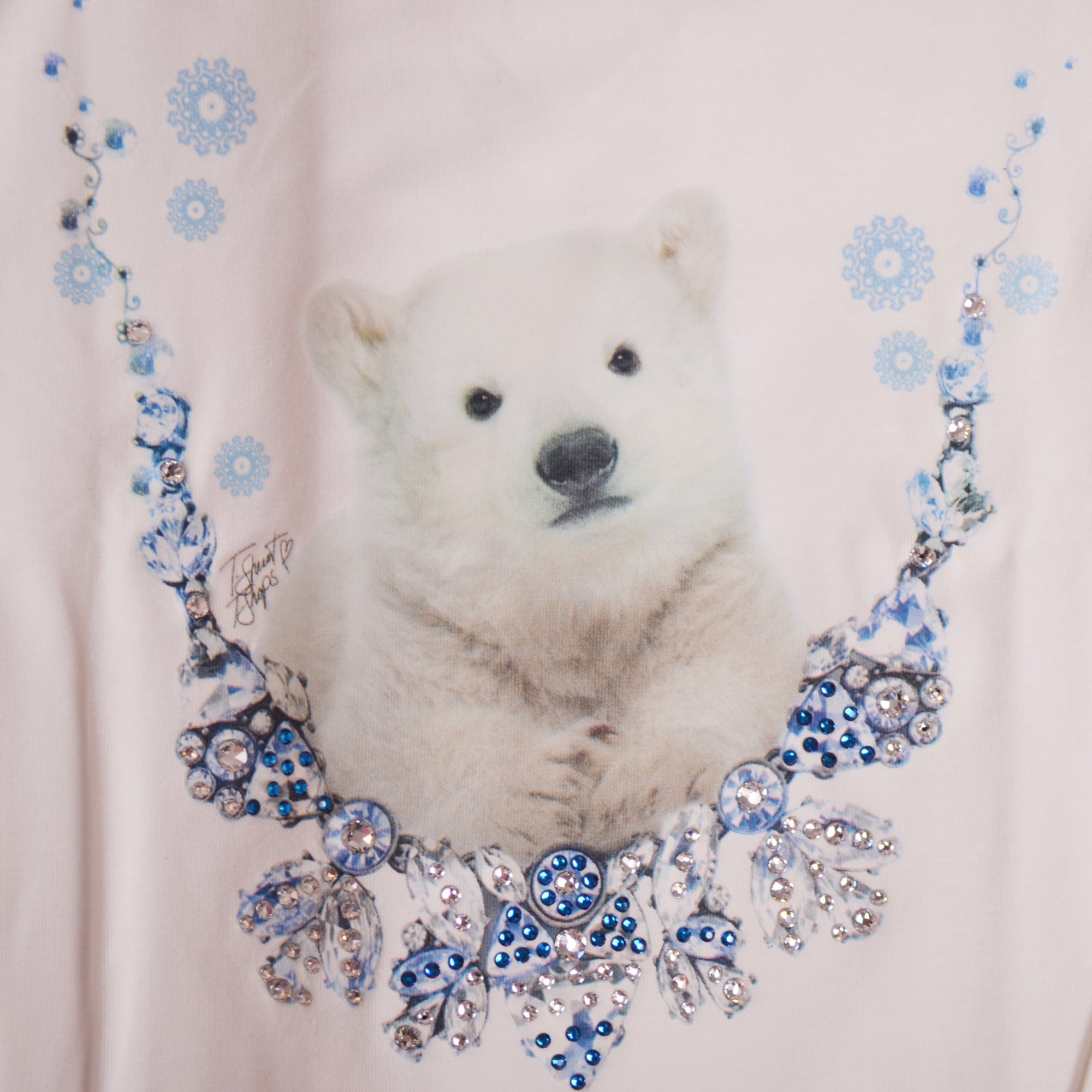 White Blue Polar Bear on a Winter Long Sleeve T-Shirt 2