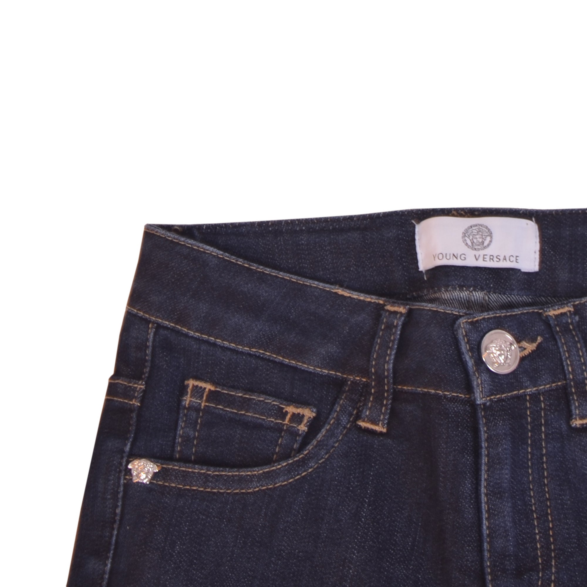 Blue Black Young Versace Blue Denim Jeans 2