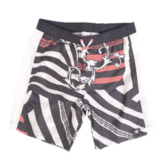 Navy Blue Red White Young Versace Baroque print Swim Shorts 1